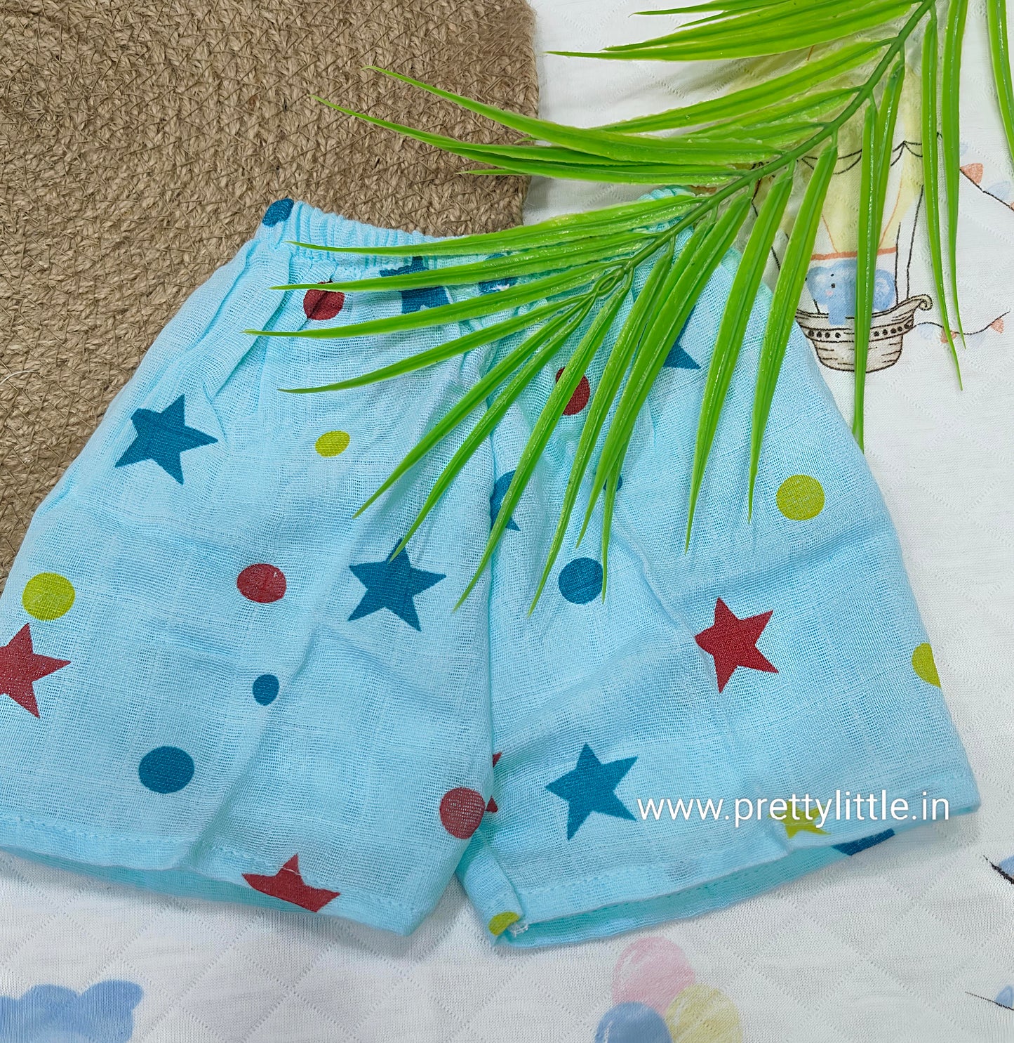 Muslin Cotton Shorts Combo – Set of 4 Soft & Breathable Baby Trousers