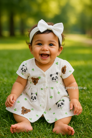 (Any 5) Combo Pack of Muslin soft Frocks for Babies