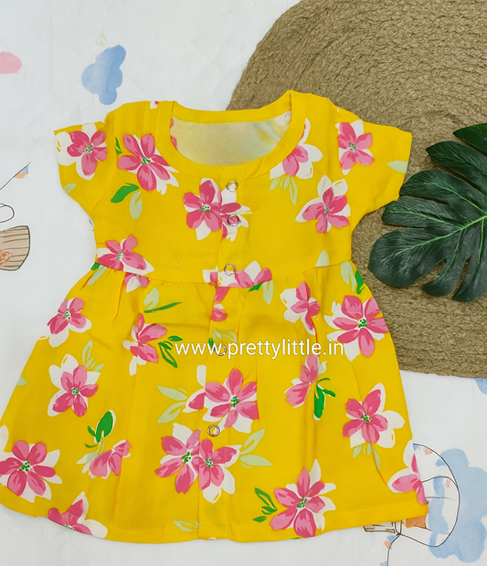 Pretty Little cutest Muslin Baby Frock | 0–2 Years | Soft & Breathable