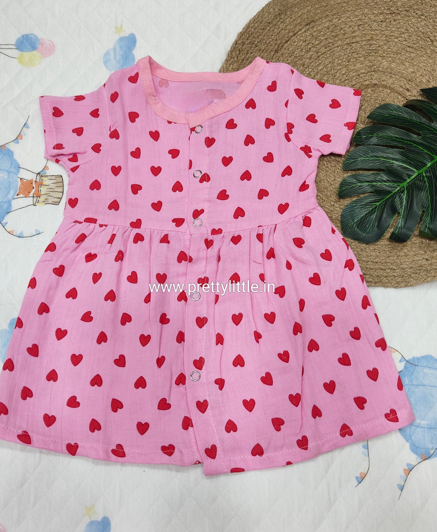 Pretty Little cutest Muslin Baby Frock | 0–2 Years | Soft & Breathable