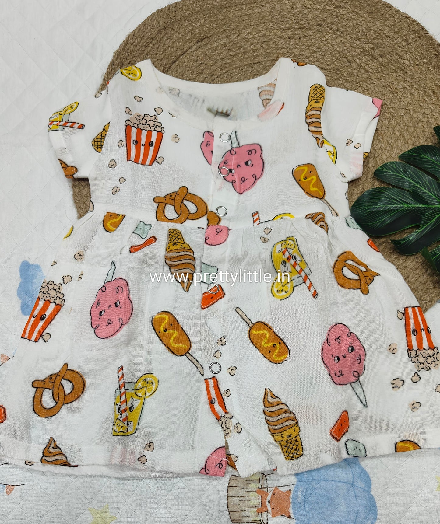 Pretty Little cutest Muslin Baby Frock | 0–2 Years | Soft & Breathable