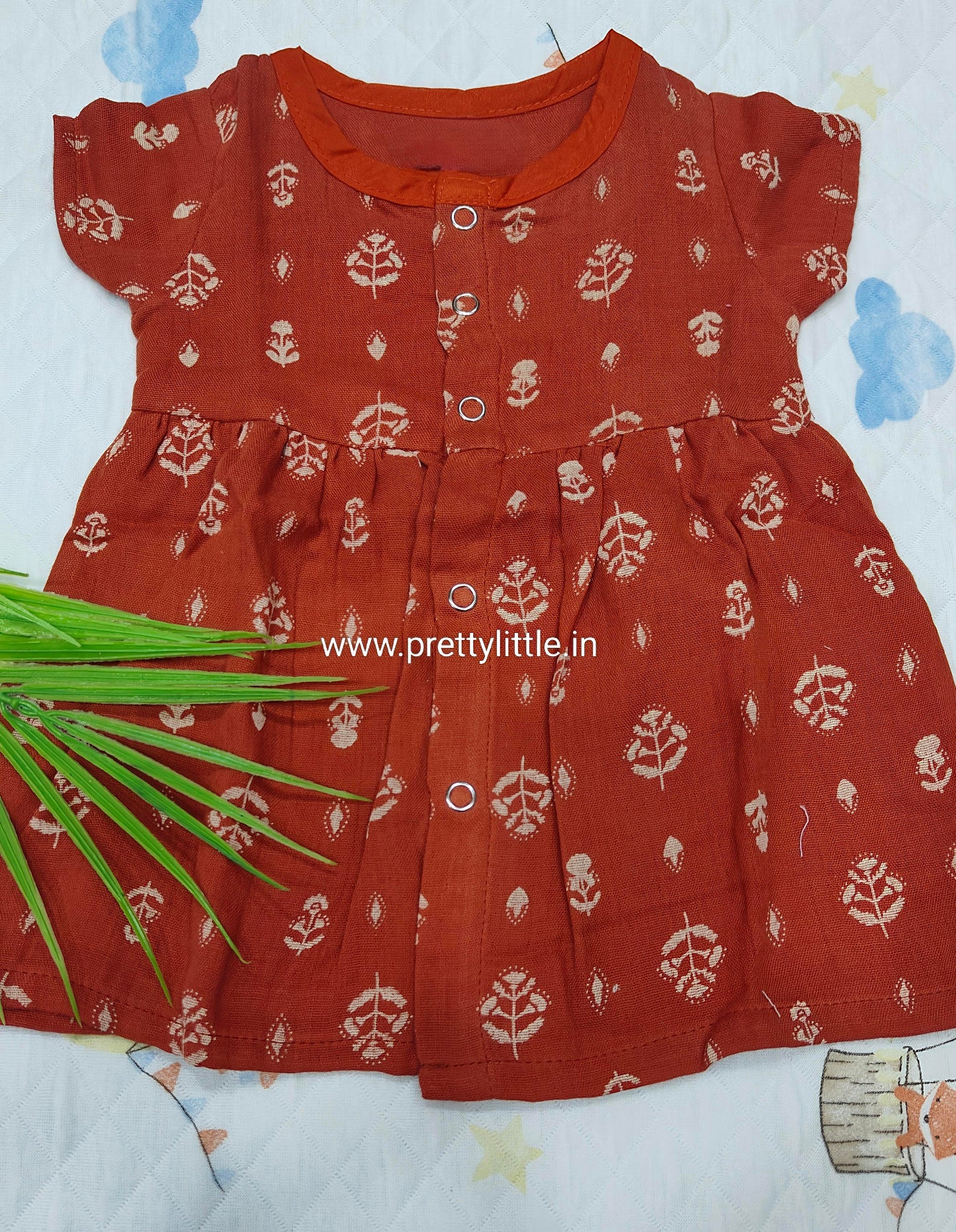 Pretty Little cutest Muslin Baby Frock | 0–2 Years | Soft & Breathable