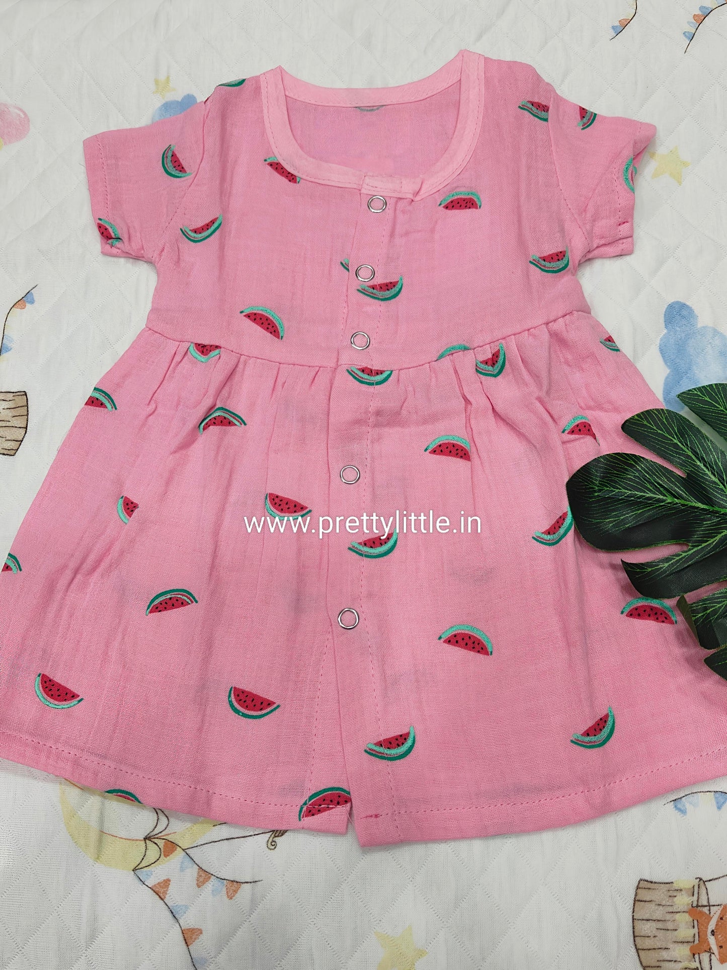 Pretty Little cutest Muslin Baby Frock | 0–2 Years | Soft & Breathable
