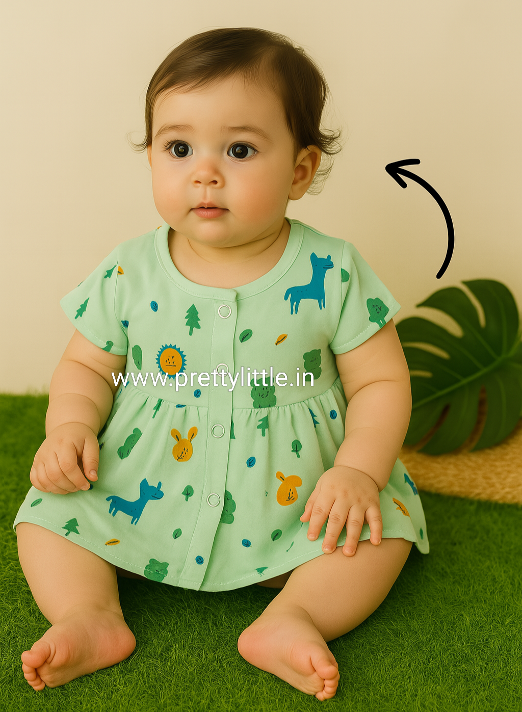 Pretty Little cutest Muslin Baby Frock | 0–2 Years | Soft & Breathable