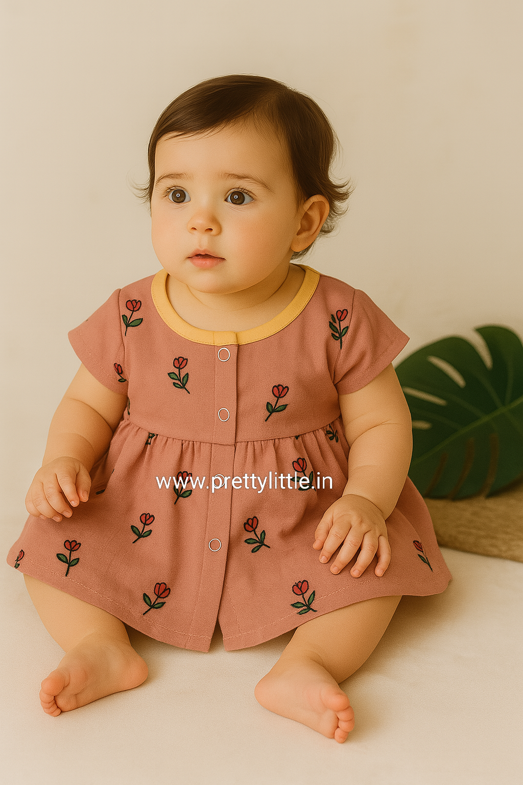 Pretty Little cutest Muslin Baby Frock | 0–2 Years | Soft & Breathable