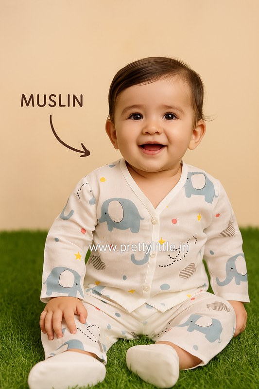 Premium Muslin full hand with pant set (0-1 yr standard size)( best one dispatched)