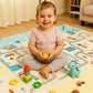 Colorful Car Themed Baby Play Mat & Height Chart – Soft, Washable, 100 cm Measurement