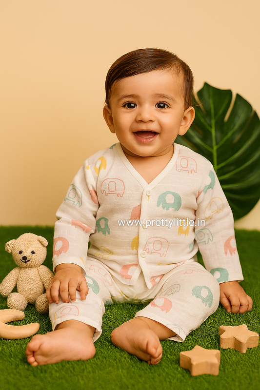 Premium Muslin full hand with pant set (0-1 yr standard size)( best one dispatched)