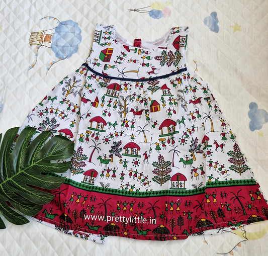 Budget  Cotton kalamkari Frock – Stylish & Comfortable (best 1 dispatched)