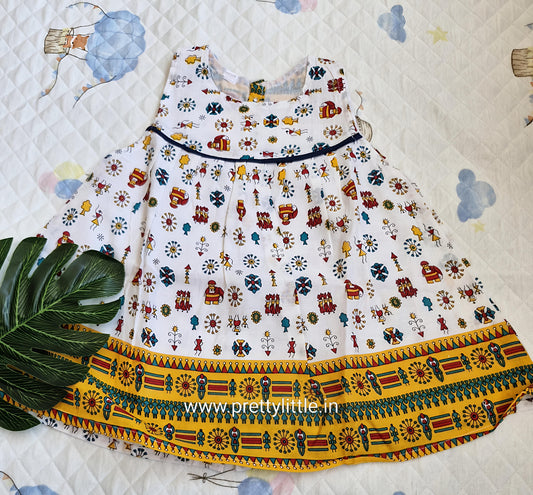 Budget  Cotton kalamkari Frock – Stylish & Comfortable (best 1 dispatched)