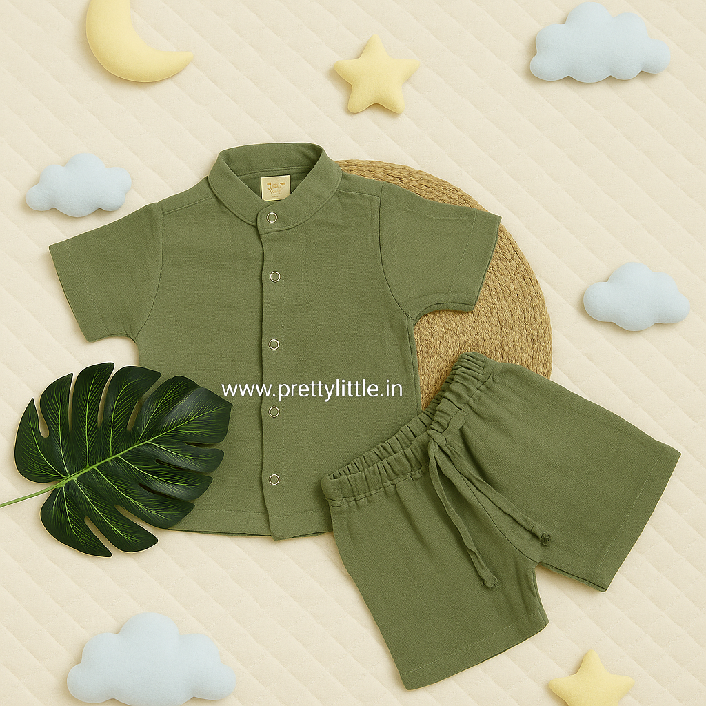 CloudSoft Muslin Co-ord Set – Ultra-Soft Baby Wear (0–3 Years)