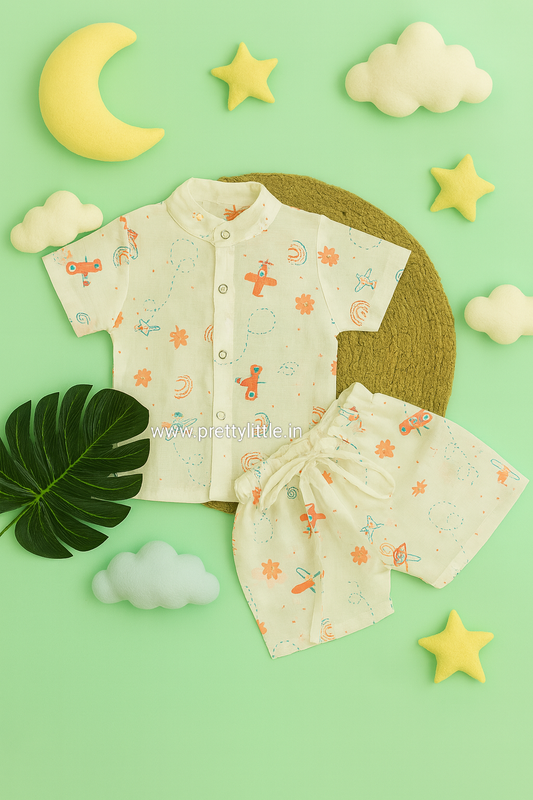 CloudSoft Muslin Co-ord Set – Ultra-Soft Baby Wear (0–3 Years)