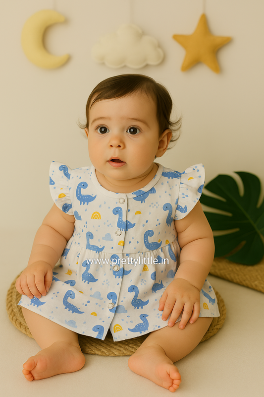 Pretty Little cloud  Muslin Baby Frock | 0–2 Years | Soft & Breathable