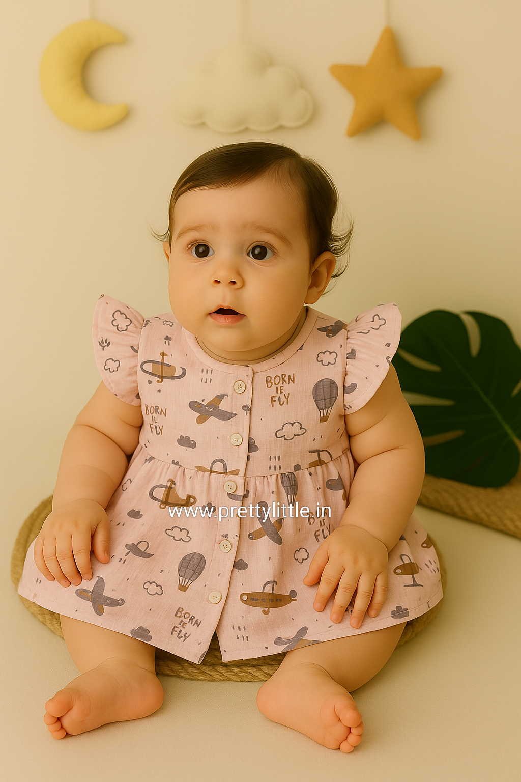 Pretty Little cloud  Muslin Baby Frock | 0–2 Years | Soft & Breathable