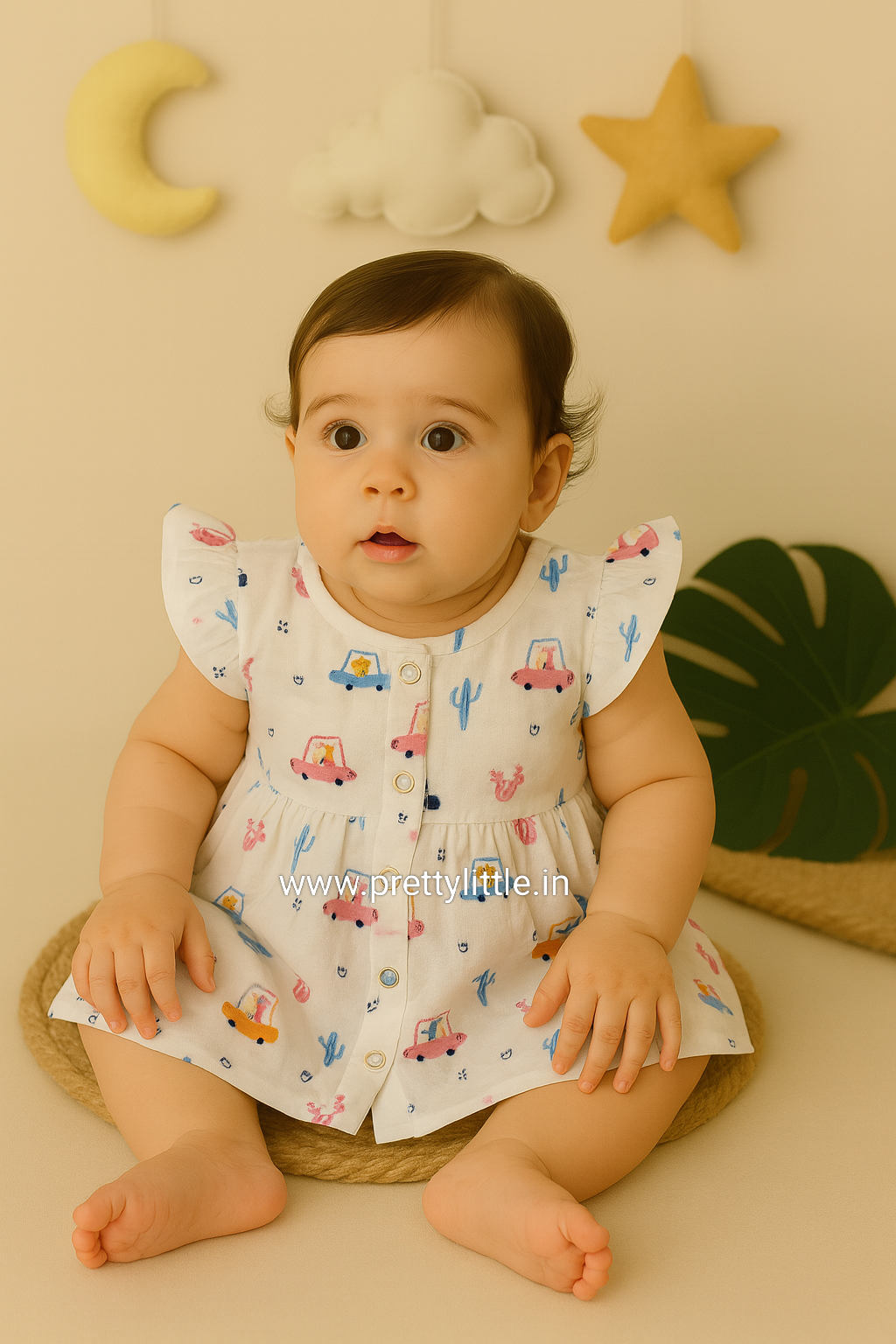 Pretty Little cloud  Muslin Baby Frock | 0–2 Years | Soft & Breathable