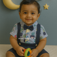 Stylish Dungri Baby Outfit with Suspenders, Bow Tie