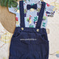 Stylish Dungri Baby Outfit with Suspenders, Bow Tie