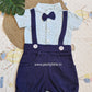 Stylish Dungri Baby Outfit with Suspenders, Bow Tie