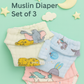 Muslin Diaper colour Nappy Combo Pack (Set of 5) (best 5 dispatched )- Soft, Breathable, and Reusable for Newborns