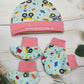 Newborn Baby Cap mitten Set (0-3 Months) - Pack of 4 Soft and Stylish Pairs