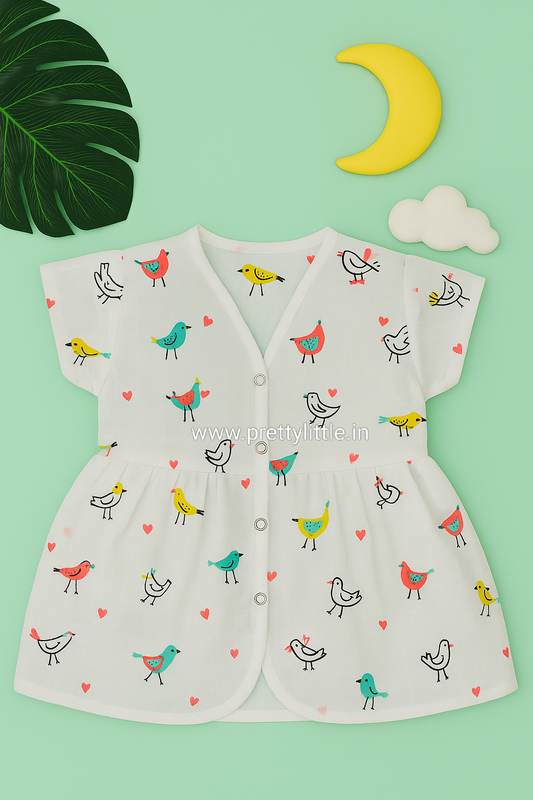 (Any 5) Combo Pack of Muslin soft Frocks for Babies upto 18 Month