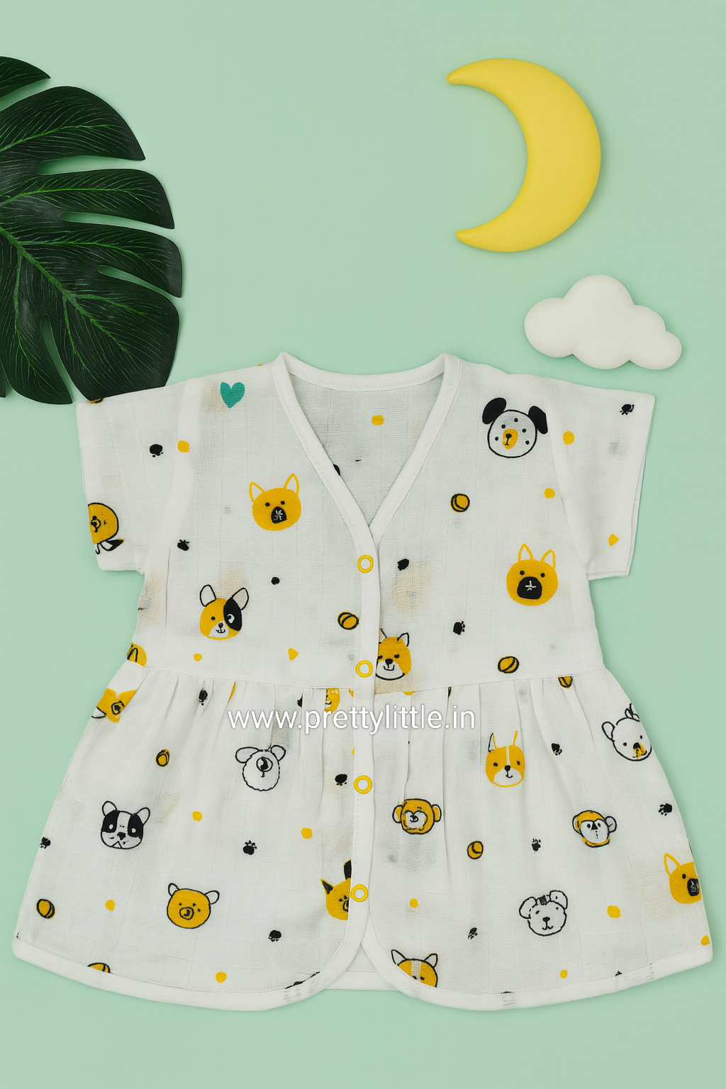 (Any 5) Combo Pack of Muslin soft Frocks for Babies upto 18 Month