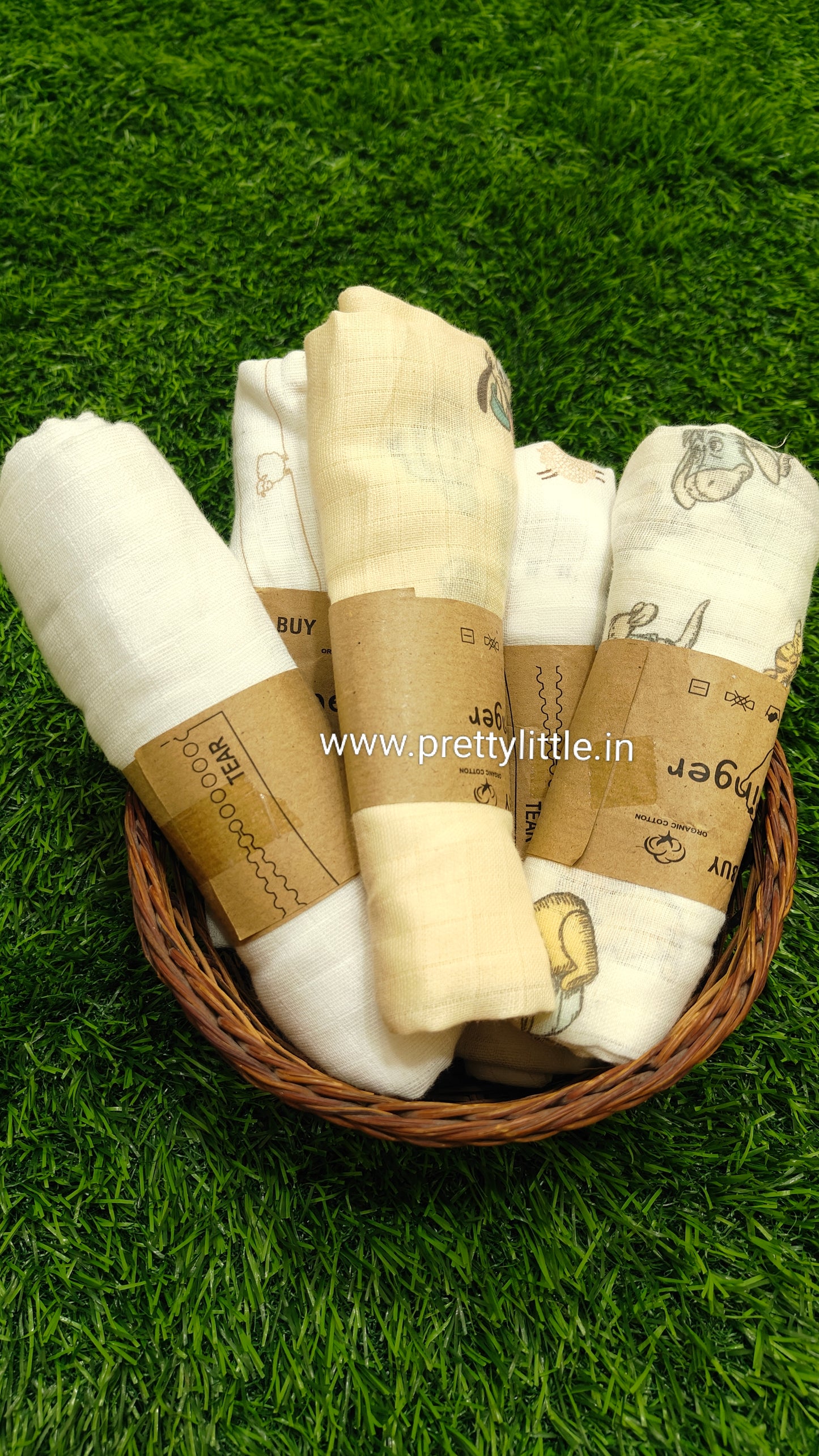 Premium Muslin Baby Towel Pack of 3 - Soft & Absorbent (Best 3 dispatched)