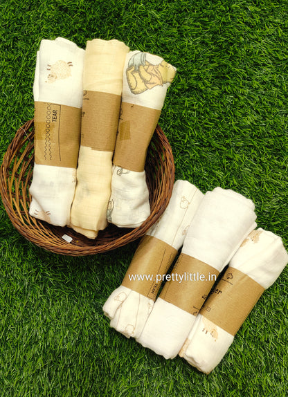 Premium Muslin Baby Towel Pack of 3 - Soft & Absorbent (Best 3 dispatched)