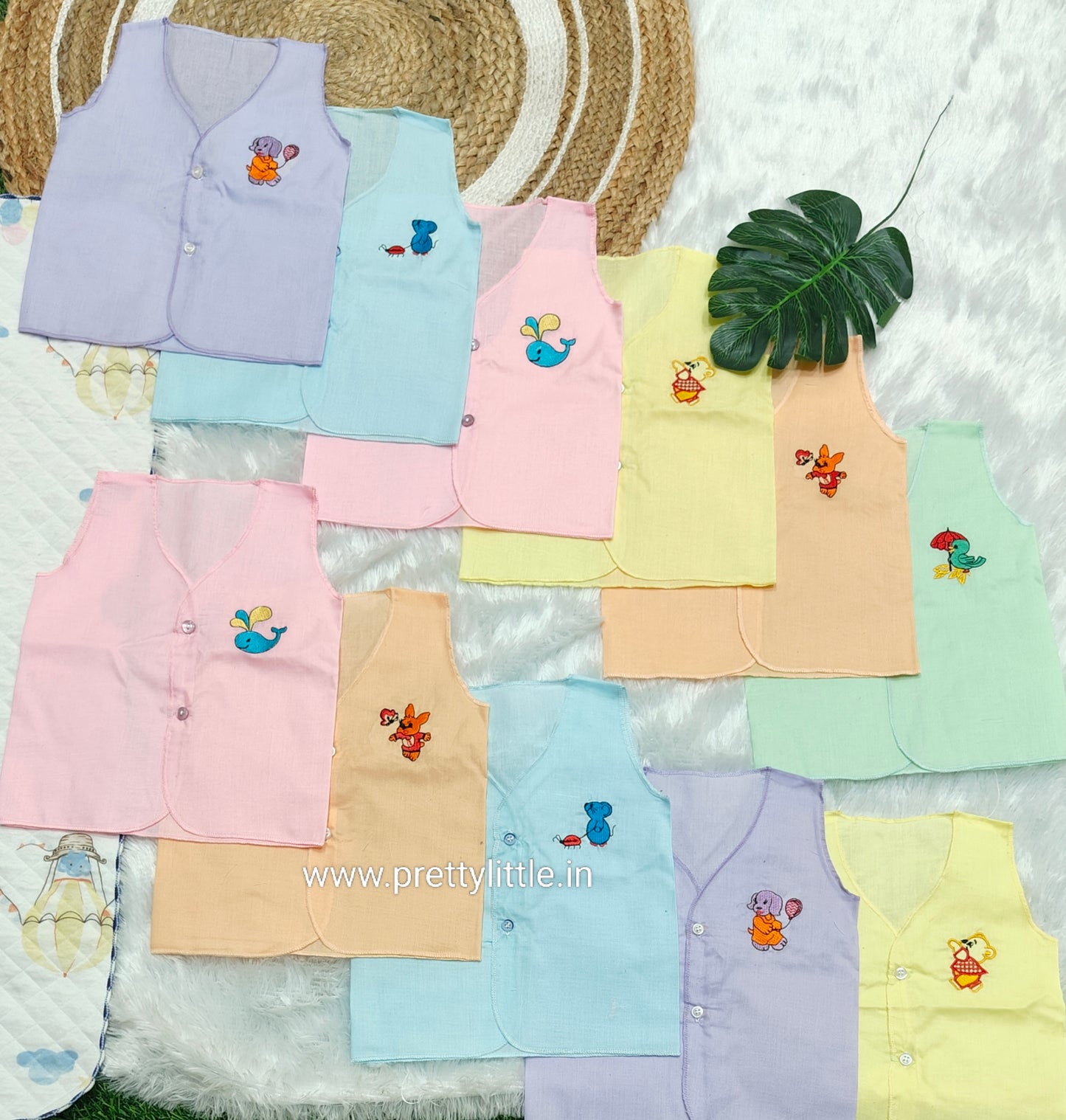 Combo Pack of cotton colour button Jablas for Babies (0-8m)