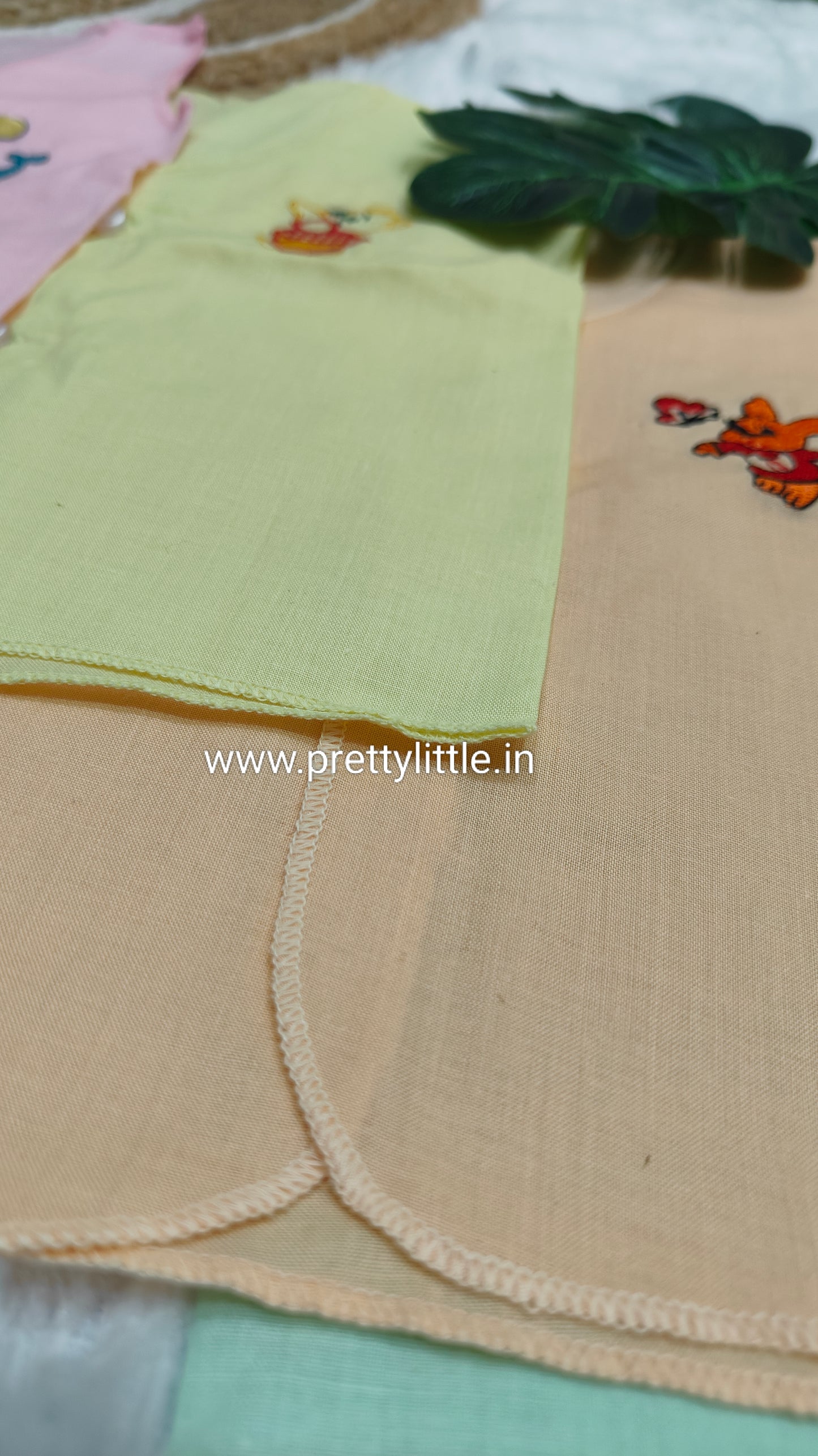 Combo Pack of cotton colour button Jablas for Babies (0-8m)