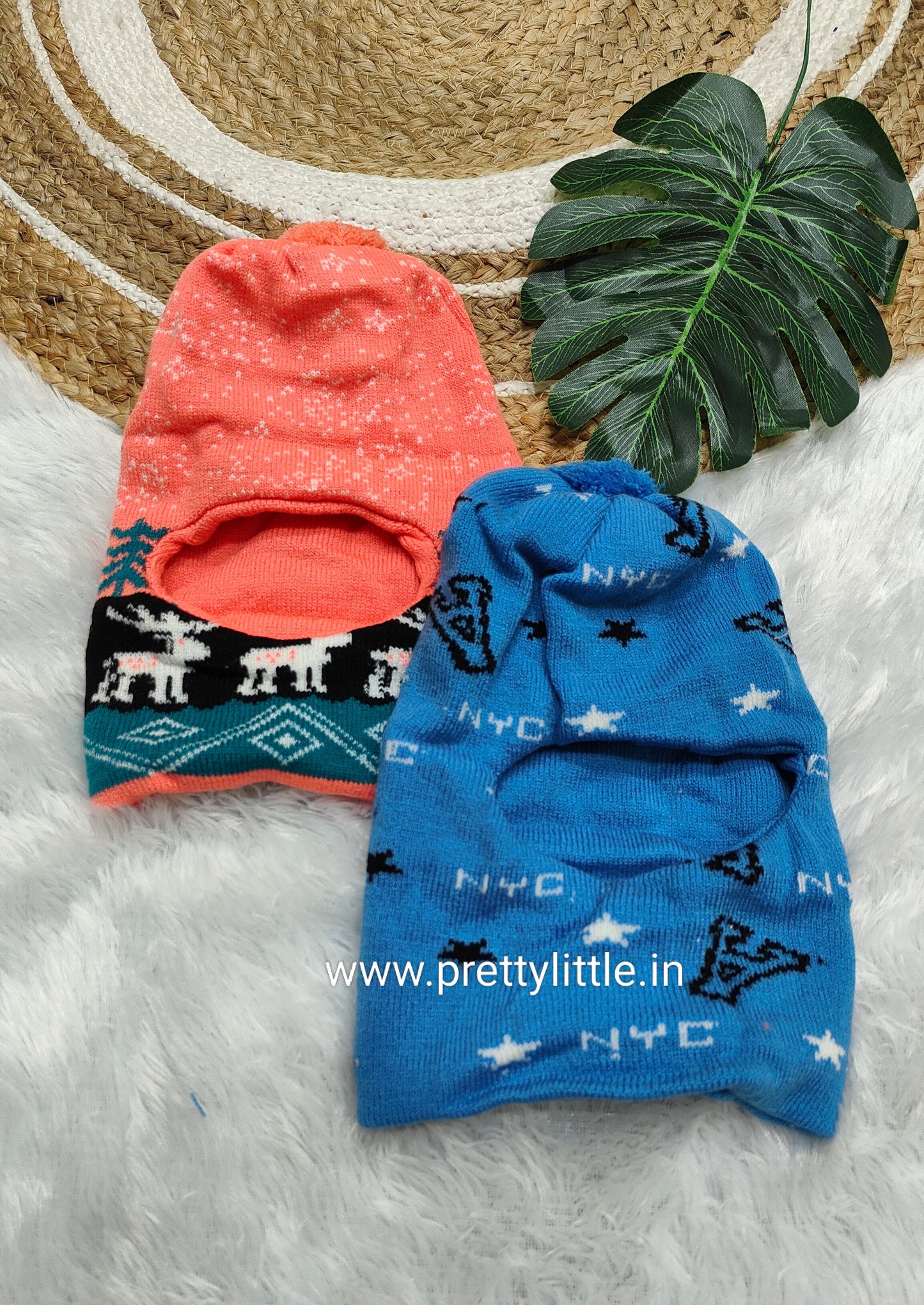 Kids Winter Knit Face Cover Cap – Cartoon Design (best 1 dispatched)