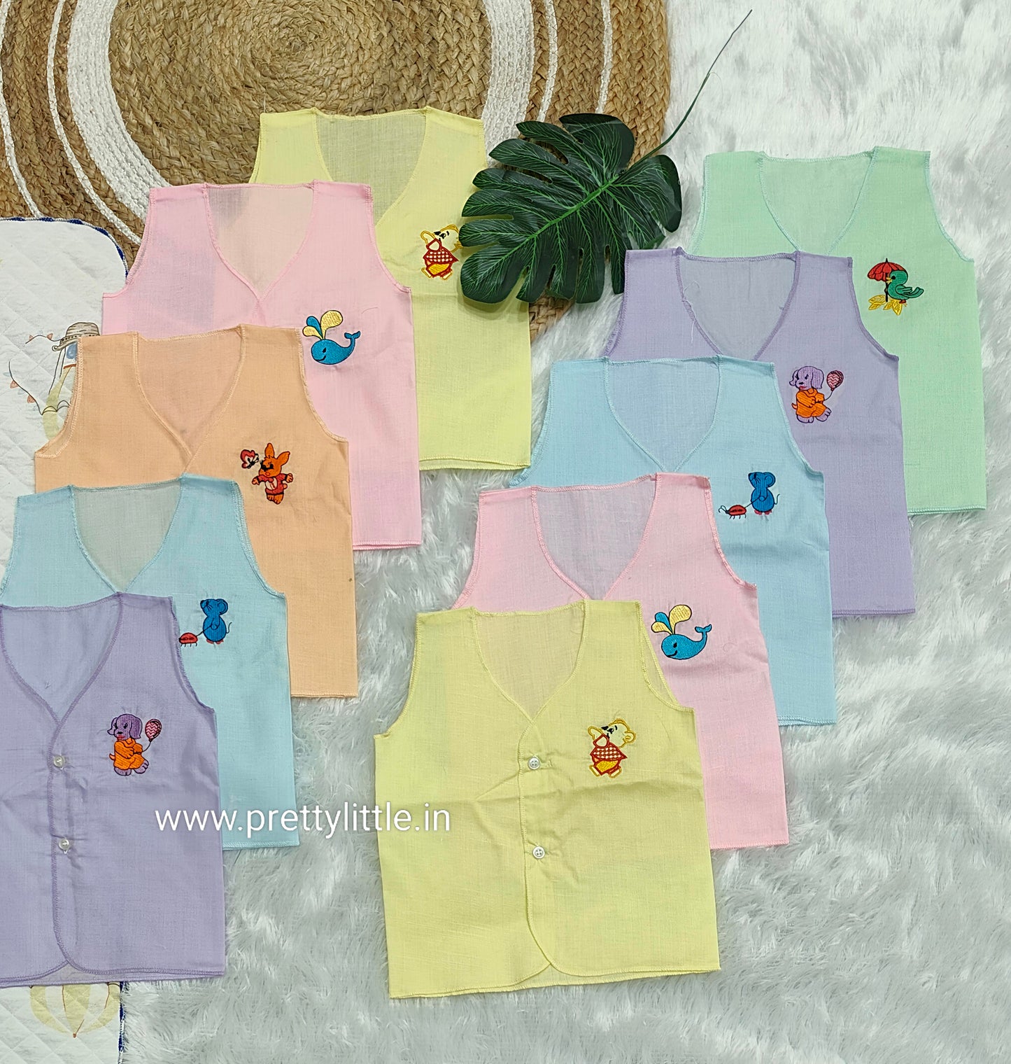 Combo Pack of cotton colour button Jablas for Babies (0-8m)