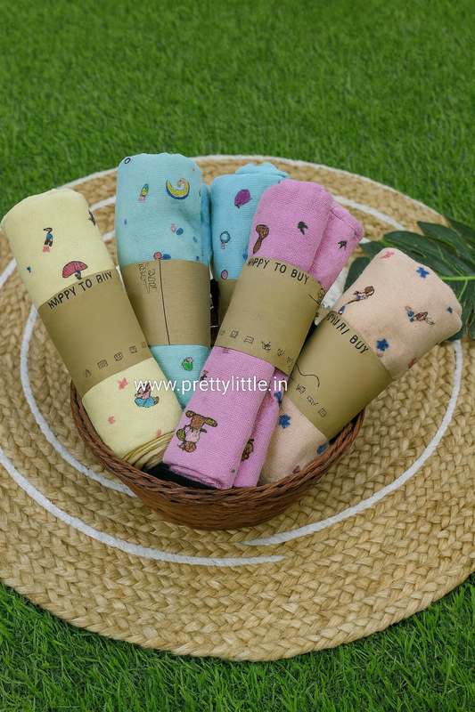 Premium Muslin Baby Towel Pack of 3 - Soft & Absorbent (Best 3 dispatched)