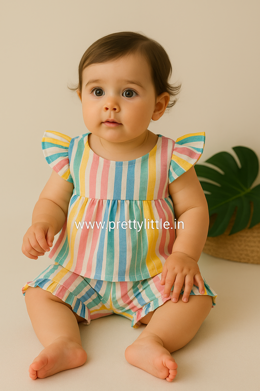 Little Sunshine Butterfly Sleeve Top & Shorts Set