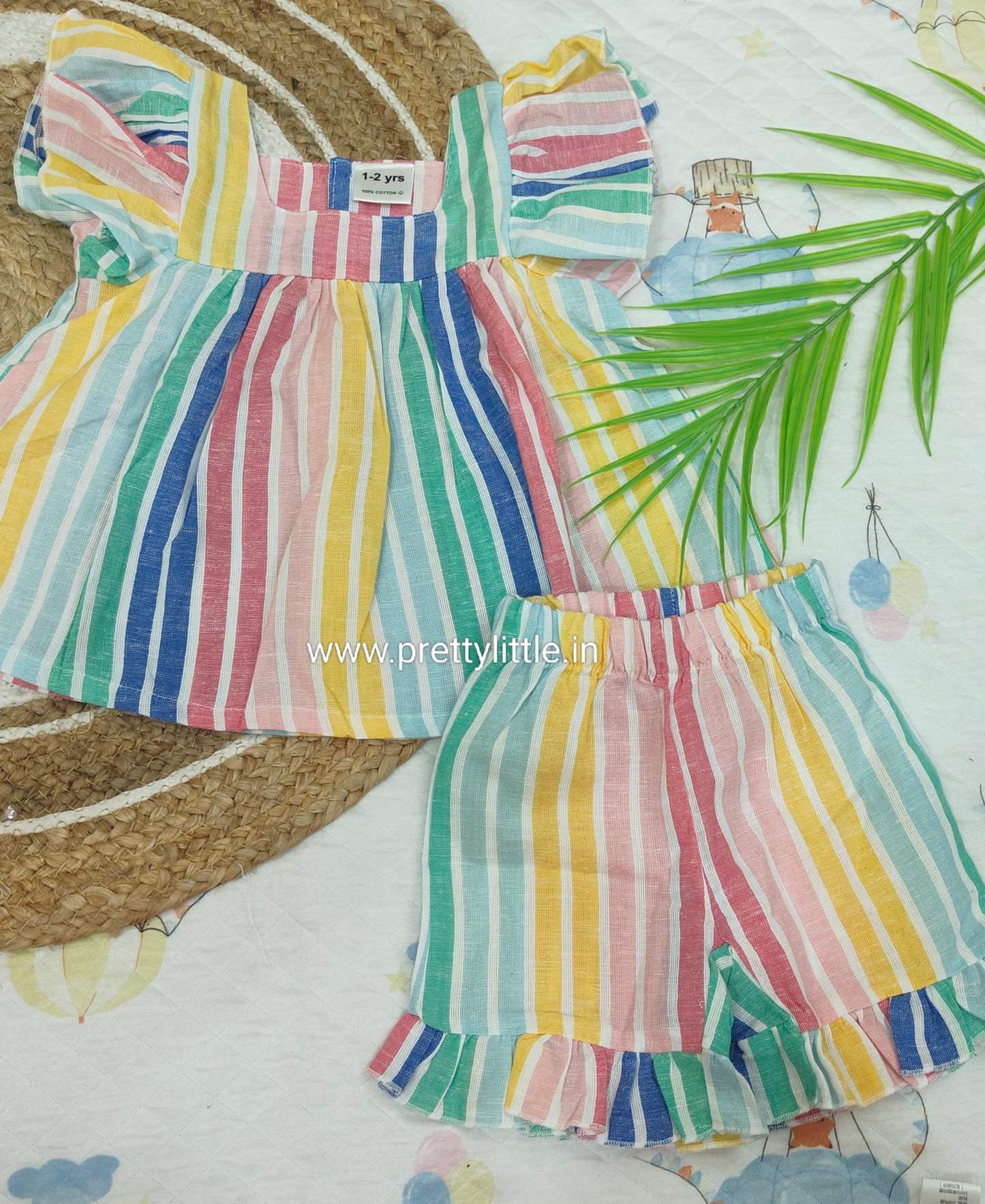 Little Sunshine Butterfly Sleeve Top & Shorts Set