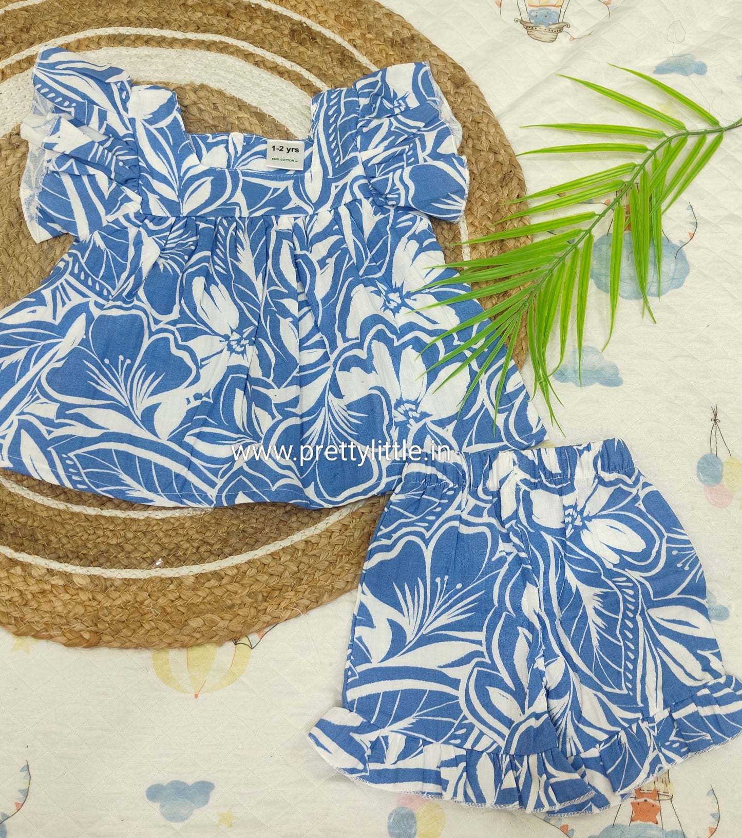 Little Sunshine Butterfly Sleeve Top & Shorts Set