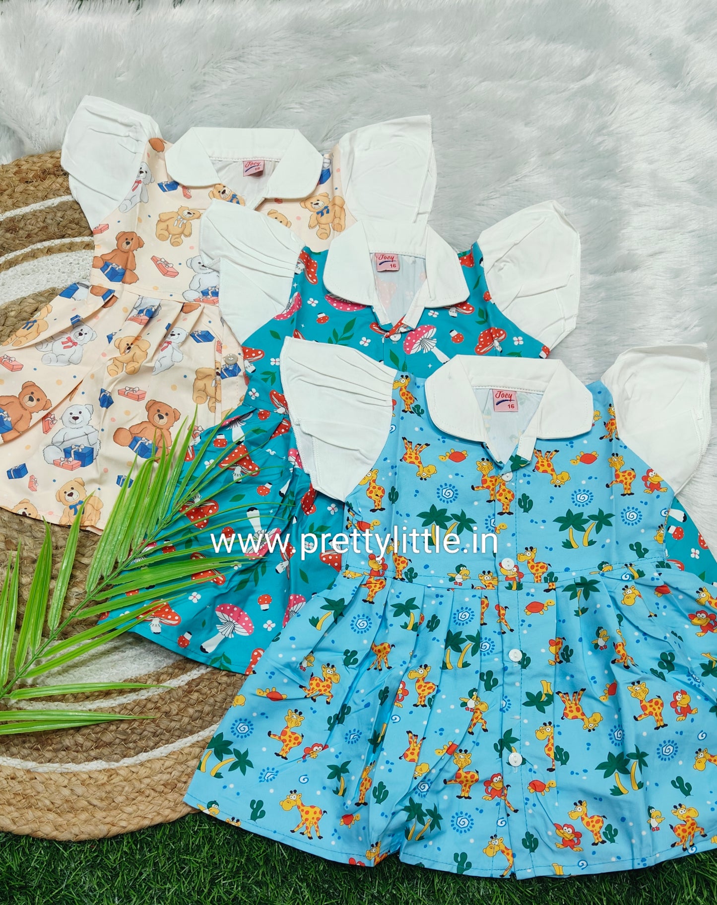 Adorable Printed Collar Dress – Combo Pack for Little Fashionistas (0-3 Years)