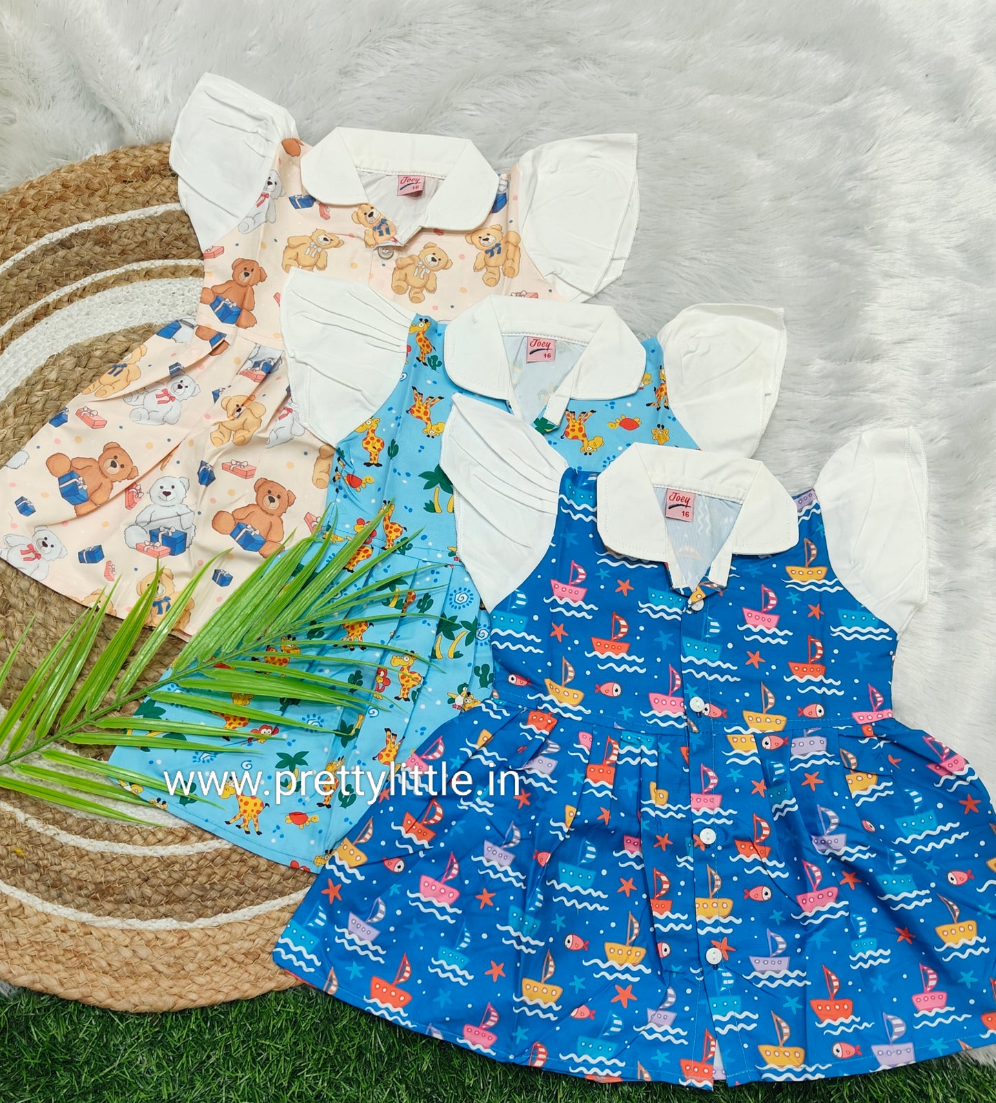 Adorable Printed Collar Dress – Combo Pack for Little Fashionistas (0-3 Years)