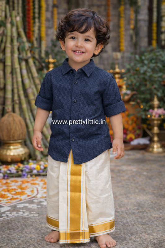Pongal Boys’ Stylish Lycra Shirt – Imported Fabric | Sizes 20–28