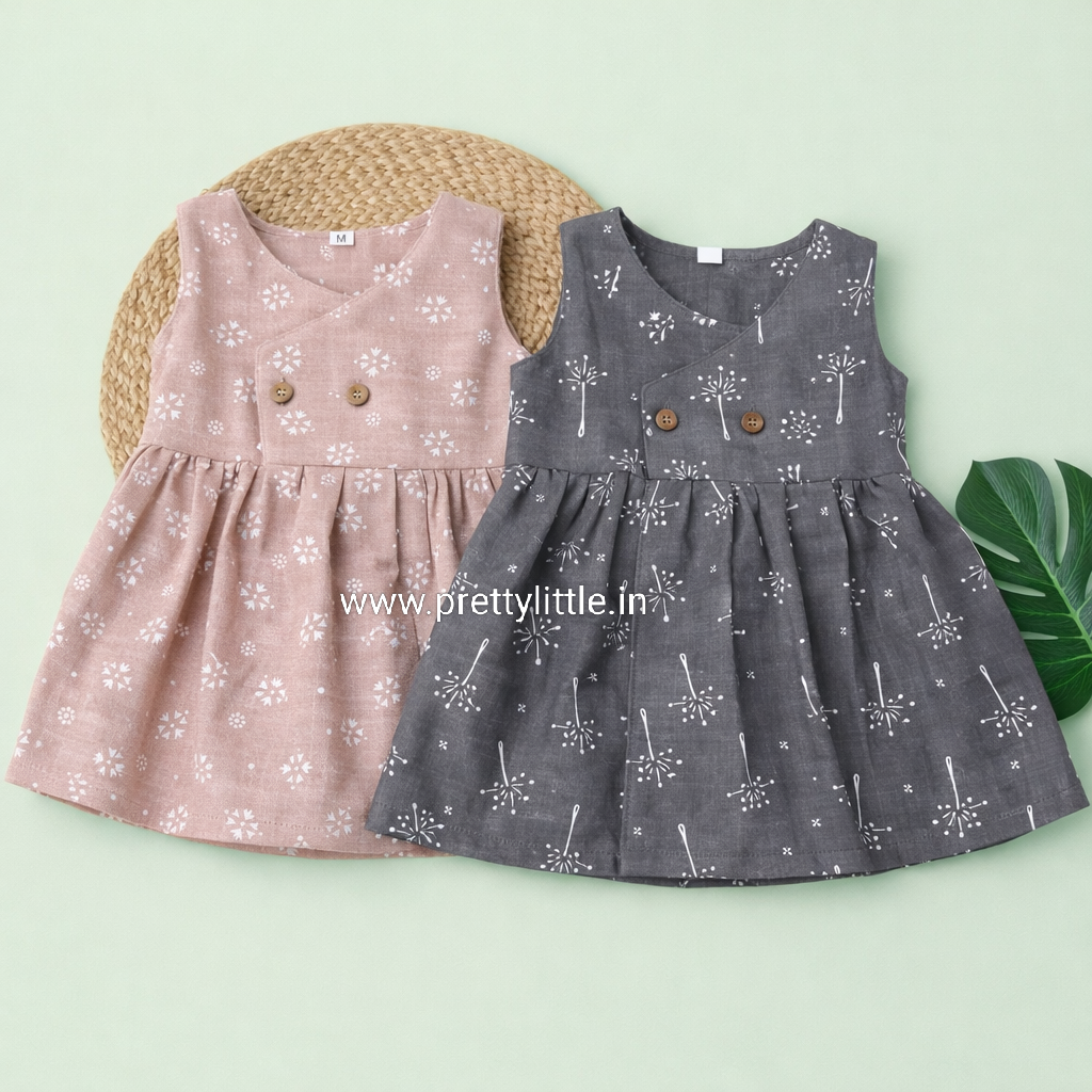 Combo Muslin Cotton Frocks – Pack of (any 2 )(0–9 Months)