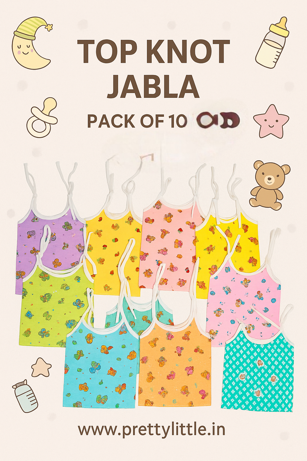 ₹999 Baby Combo Pack | Jabla, Langot & Trouser Set – Pretty Little (0-6m)