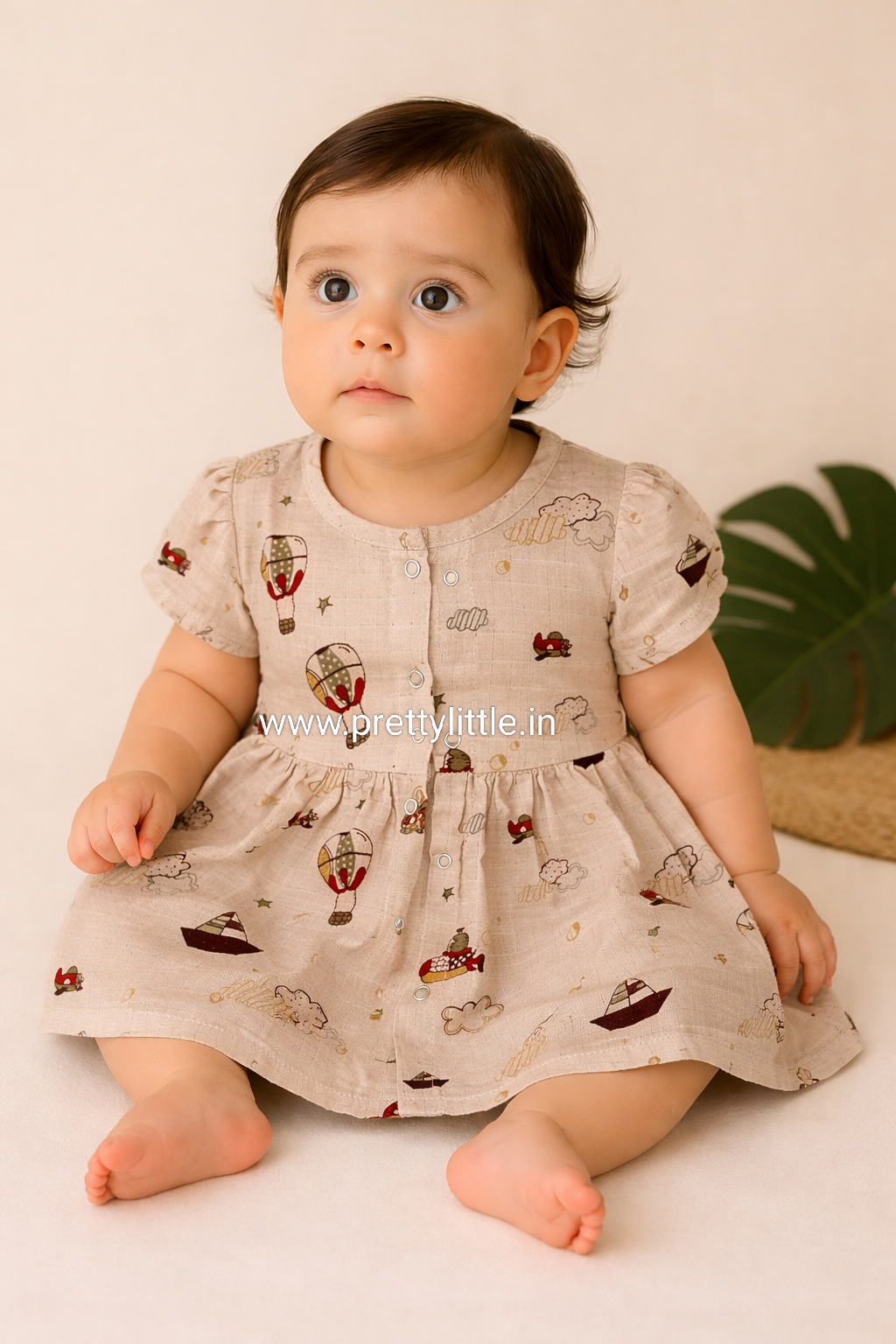Pretty Little cloud  Muslin Baby Frock | 0–2 Years | Soft & Breathable