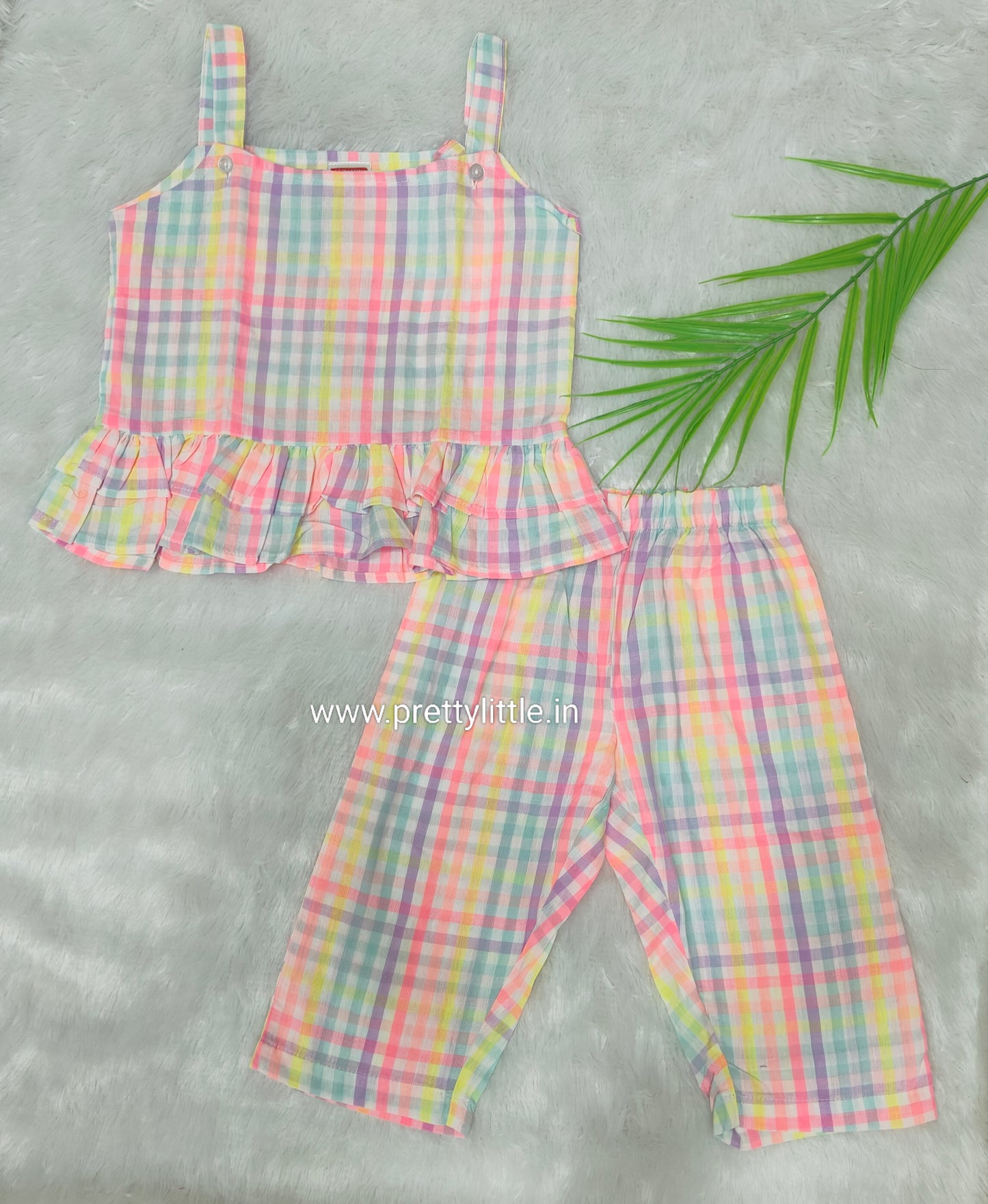 Coral Kiss Comfy & Cute Baby Girl Summer Set | Muslin Cotton Co-Ord