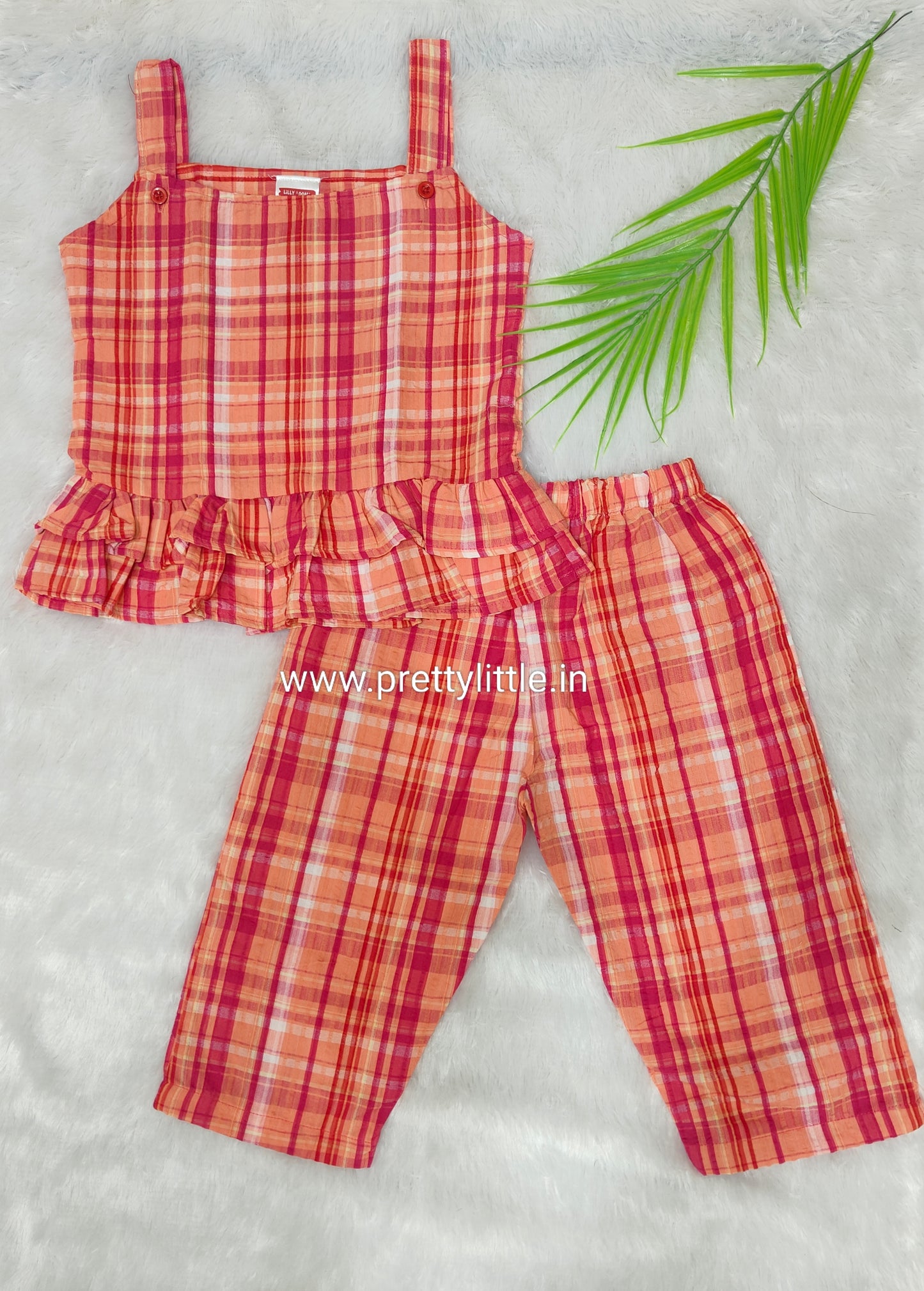 Coral Kiss Comfy & Cute Baby Girl Summer Set | Muslin Cotton Co-Ord