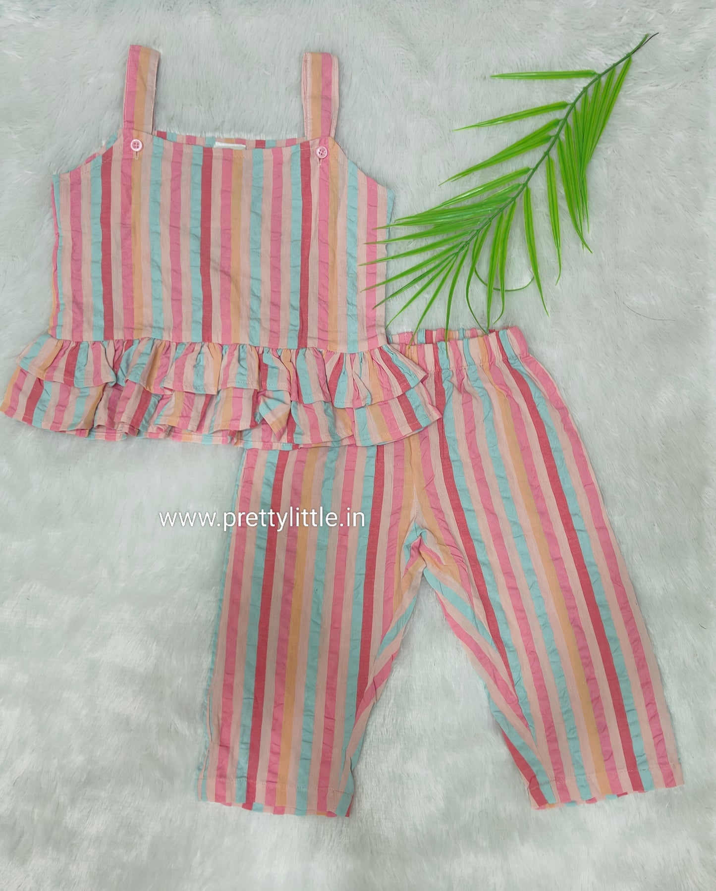 Coral Kiss Comfy & Cute Baby Girl Summer Set | Muslin Cotton Co-Ord