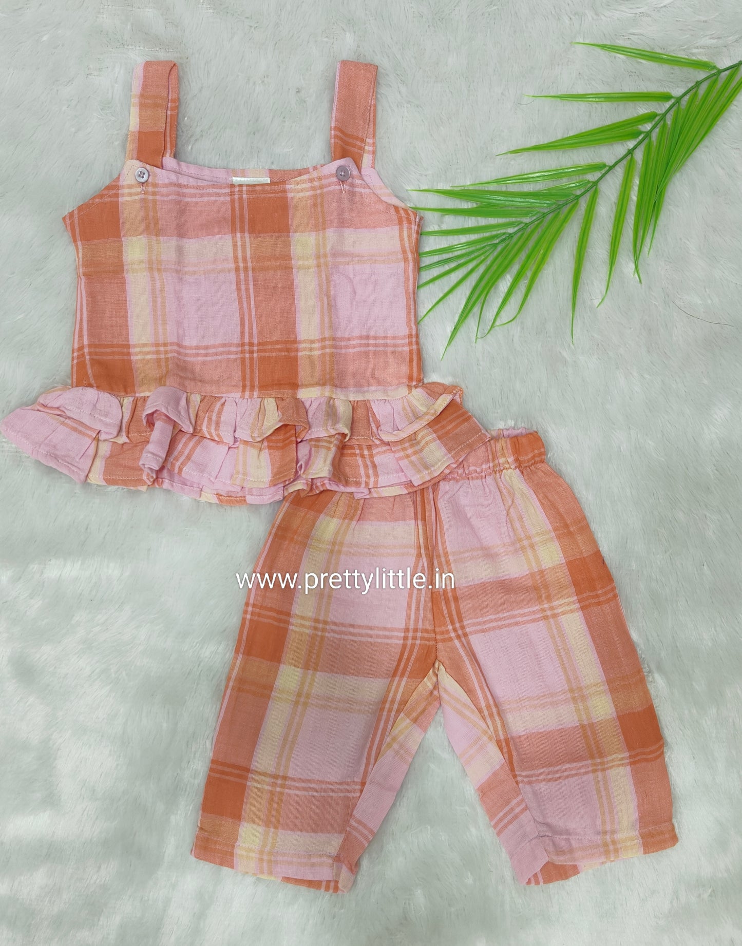 Coral Kiss Comfy & Cute Baby Girl Summer Set | Muslin Cotton Co-Ord