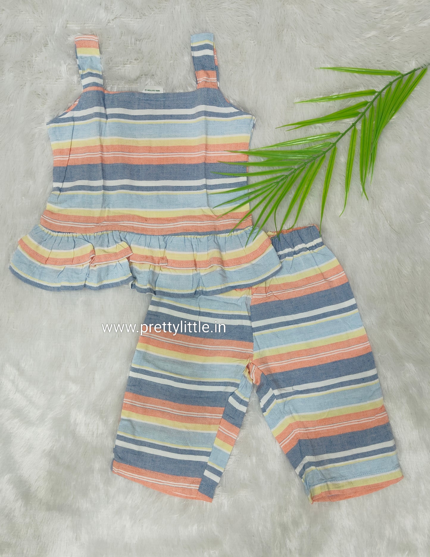 Coral Kiss Comfy & Cute Baby Girl Summer Set | Muslin Cotton Co-Ord