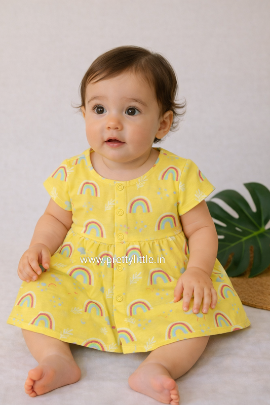 Pretty Little cloud  Muslin Baby Frock | 0–2 Years | Soft & Breathable