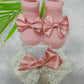 Baby Girl Bow Booties & Lace Hair Bow Set | Soft Cotton Baby Socks | Pretty Little