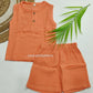 Crinkled Muslin Unisex Sleeveless Co-ord Set | 1-4 Years  (any 1)